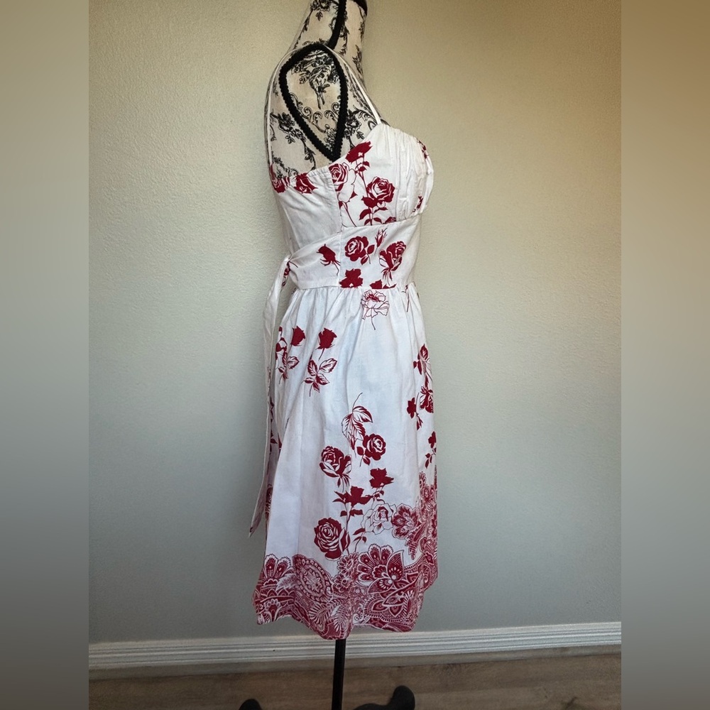 Ruby Rox Spaghetti Strap White And Red Floral Dre… - image 7